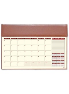 Buy FIS 2024 Year Planner with Vinyl Desk Blotter and Bonded Leather Flap English / French, Brown - FSDKVIBLEF24BR in UAE