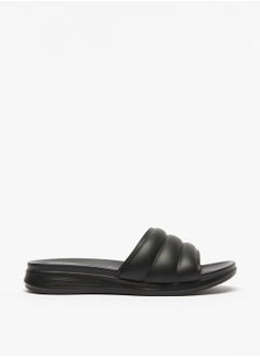 Buy Solid Slip-On Flat Sandals in Saudi Arabia