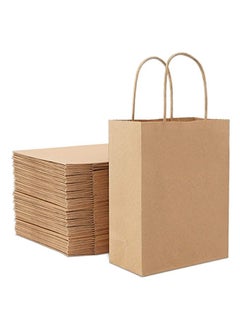 اشتري Kraft Paper Bag Brown Twisted Handle 33x34x18 cm Paper Party Bags Hen Party Bags Kraft Paper Bag Bride Birthday Gift Bag Wedding Celebrations Bags For Party Favour Pack of 10 Pieces في الامارات