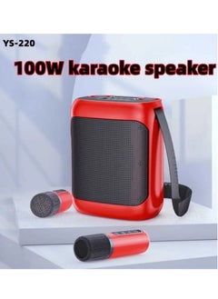 Buy Portable Bluetooth Karaoke Speaker with Dual UHF Wireless Mics – 100W Peak Power, Outdoor Karaoke System with Sound Straps for Family Fun in UAE