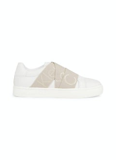 Buy Women's Leather Slip-On Trainers -  smooth leather upper , White in Saudi Arabia