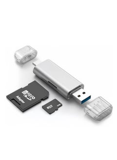 Buy Micro SD Card Reader, USB 3.0 USB-C Memory Card Reader, Aluminum Multi 2-in-1 External SD Card Adapter for Phone Camera PC Laptop Table, Support TF/SD/Micro/SD/SDXC/SDHC/MMC/RS-MMC/UHS-I in UAE