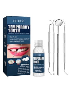 Buy Tooth Repair Kit - Temporary Fake Teeth Replacement Kit with Dental Mirror Tools for Temporary Restoration in UAE