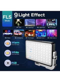 Buy G2 RGB Portable On Camera Light, Built-in 4300mAh Lithium Battery Video Conference Lighting, 2600-10000K 12W Full Color LED Light Panel for Photography, Studio, Wedding Shooting in UAE
