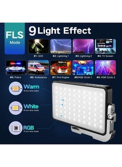 Buy G2 RGB Portable On Camera Light, Built-in 4300mAh Lithium Battery Video Conference Lighting, 2600-10000K 12W Full Color LED Light Panel for Photography, Studio, Wedding Shooting in UAE