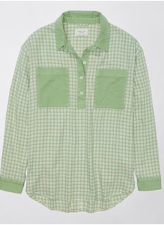 Buy AE Oversized Plaid Pullover Shirt in Egypt