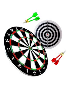 Buy 12" Double Sided DartBoard Game with Free 4 Steel Tipped Darts for Indoor Outdoor party Games, Sports Gifts For Kids and Adults- 2in1 Wall Hanging  Dual Sided Safety Dart Board Game set in UAE