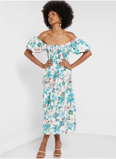 اشتري Off Shoulder Printed Dress في السعودية