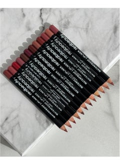 Buy 12-Piece Waterproof Lipliner Pencil Set Multicolour in Saudi Arabia