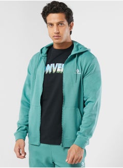 Buy Classic Fit Left Chest Star Zipped Hoodie in UAE