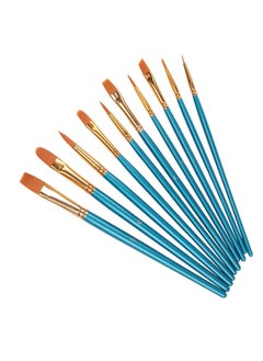 Buy 10 pcs Artist Paint Brush Set, Soft Nylon Hair Paint Brush, Best For Acrylic Gouache Body Nail Face Rock Art Miniature Detailing & Essential Paint Brushes (BLUE) in Saudi Arabia