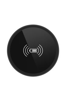 اشتري Recessed Desk Wireless Charger, 15W Fast Charging Pad Phone Charger, Hidden Desk Grommet Qi Wireless Charger, for All Phones with Wireless Charging (Black) في الامارات