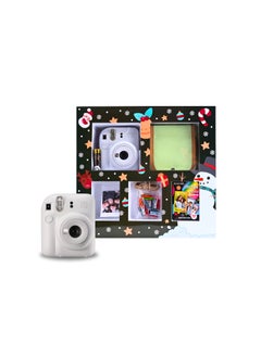 Buy Mini 12  Christmas Gift Box  – White Instant Mini 12 Camera with Green Case, Rainbow Mini Film, Photo Frame, Pegs and Batteries – Perfect Christmas Gift for Kids, Teens, and Adults in Egypt