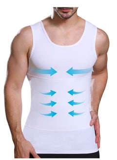 Buy Mens Slimming Body Shaper Vest, Gynecomastia Compression Shirts, Tummy Control Undershirts - Change in Seconds in Saudi Arabia