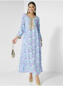 اشتري Embroidered Floral Print Jalabiya في الامارات