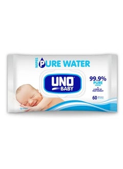 Buy Baby 99.9% Pure Water Wipes Pack of 60 in Saudi Arabia