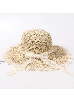 Buy New Fashionable and Elegant Straw Hat with Bow Tie Straw Hat in UAE