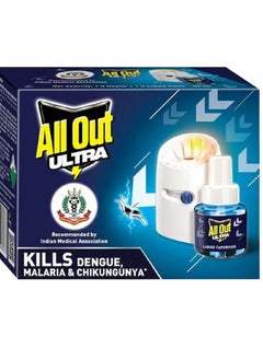 اشتري All Out Ultra Liquid Vaporizer Mosquito Repellent Starter Pack - Kills Dengue, Malaria, & Chikungunya Mosquitoes, 45 ml Machine + Refill في الامارات