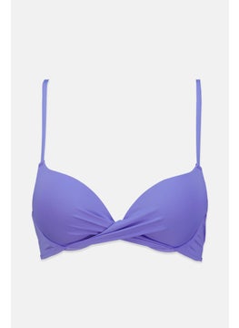 Buy Women Padded Underwired Plain Bikini Top, Purple in Saudi Arabia