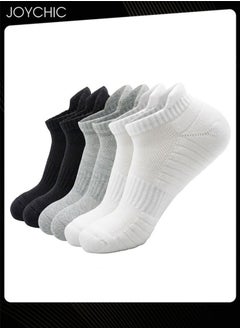 Buy 3 Pairs Solid Color Cotton Sweat-absorbent Breathable Sports Socks for Men Thick Cushioned Sole Short-tube Socks for Running Basketball Fitness Cycling in Saudi Arabia