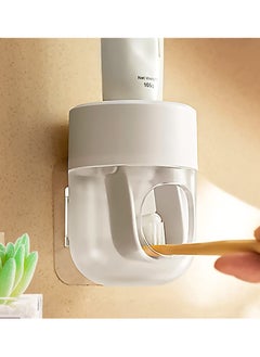 Buy SYOSI Toothpaste Dispenser, Wall Mounted Bathroom Automatic Toothpaste Squeezer, Visualization of Toothpaste Flow Rate (White and Transparent) in UAE