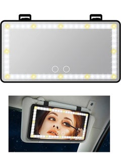 اشتري Padom Car Visor Vanity Mirror Rechargeable with 3 Light Modes & 60 LEDs,Mirror for Truck SUV Rear View Dimmable Touch Screen,Car as A Gifts في الامارات