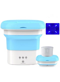 Buy Portable Mini Folding Clothes Washing Machine, Bucket Automatic Mini Household Underwear Foldable Bucket Washer Baby Clothes Washing Machine, Suitable for Travelling, Camping, Apartment Dorm in Saudi Arabia