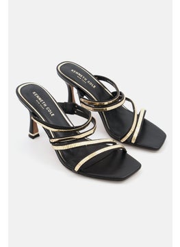 اشتري Women Medium Blanche Strappy Heeled Sandals, Black/Gold في الامارات