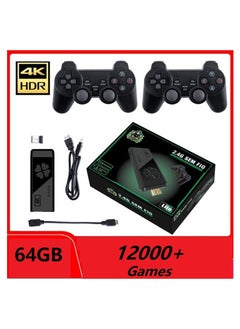 Buy M8 Video Game Console 2.4G Double Wireless Controller Game Stick 4K 12000 games 64GB Retro games in Saudi Arabia