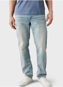 Buy Light Wash Straight Fit Jeans in Saudi Arabia