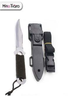 Buy Pointed Arc Head Outdoor Survival Pocket Knife With ABS Sheath in UAE