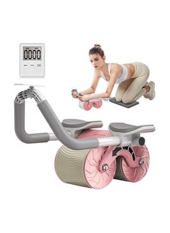 اشتري Ab Abdominal Exercise Roller Elbow Support Automatic Rebound Abdominal Wheel with Knee Pad and Timer, Abs Roller Wheel Core Workout Strength Trainin Equipment for Beginners Home Gym في السعودية