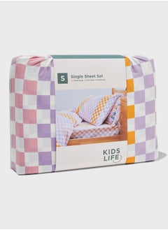 Buy Kids Checkerboard Sheet Set - Single in UAE