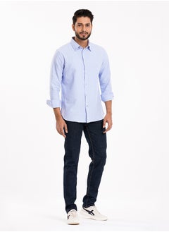 Buy COTTON SKY BLUE CASUAL LONG SLEEVE SHIRT in UAE