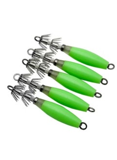 Buy 5-Piece Squid Fishing Hooks Lures Baits Set in Saudi Arabia