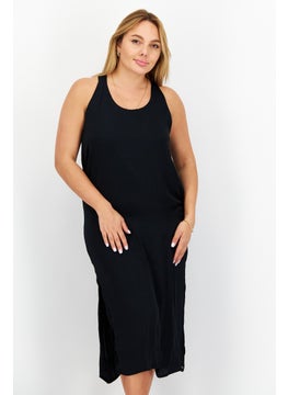 اشتري Women Plain Midi Dress, Black في الامارات