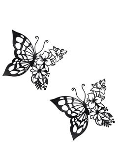 Buy Butterfly Decoration Wall Art, 2pcs Boho Metal Hanging Butterfly Flower Appearance Wall Home Decor for Bedroom Living Room Home Wall, About 9.2 x 8 inch in Saudi Arabia