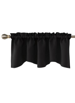 اشتري Black Kitchen Valances For Windows Blackout Window Valance For Living Room Bathroom Rod Pocket Valance Curtains (52X18 Inch Black 1 Panel) في الامارات