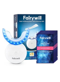 Buy Teeth Whitening Kit with led Light, Teeth Whitening Strips for Teeth Sensitive, 10 Min Fast Whitening Teeth, Helps to Remove Stains from Coffee, Smoking, Wines(Light +Strips) in Saudi Arabia