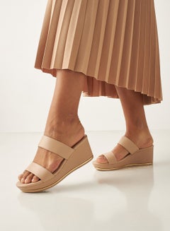 Buy Solid Sandal with Wedge Heels in Saudi Arabia