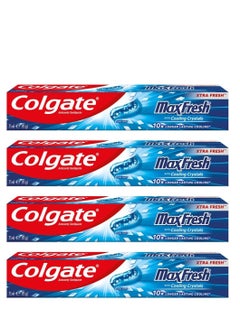 Buy Colgate Pack Of 4 Max Fresh Cool Mint Toothpaste with Cooling Crystals 100ml in Saudi Arabia