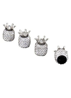 Buy 4-Piece Crown Bling Rhinestone Tyre Valve Cap Set in UAE