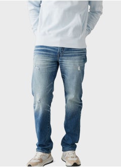 Buy Mid Wash Distressed Jeans in Saudi Arabia