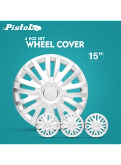 Buy 15 Inch Automotive Hub Wheel Cap with Universal  Wheel Hubcaps Set of 4 Pcs  Snap-On Rings Wheel Cover - Pistol WJ-5063-A-15 in Saudi Arabia