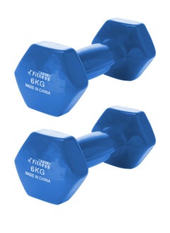 Buy Weightlifting dumbbell made of vinyl, 6 kg, consisting of two pieces in Saudi Arabia