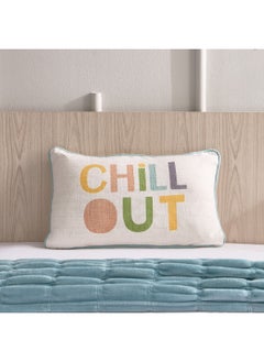 اشتري Playland Chill Out Cotton Printed Filled Cushion with Piping 50 x 30 cm في الامارات