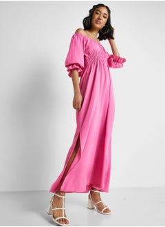 Buy Off Shoulder A Line Maxi Dress in Saudi Arabia