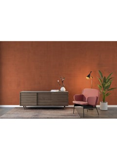 اشتري Orange Paint Color Fabric Wallpaper Covers An Area ​​Up To 4.2Mx3M With Adhesive And Smoothing Tool في مصر