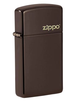 اشتري Zippo 49266ZL Slim Brown Zippo Logo Brown Windproof Lighter في الامارات