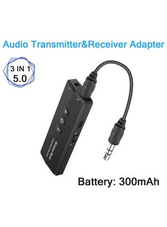 Buy Bluetooth 5.0 Transmitter 3-in-1 Portable Wireless Bluetooth Transceiver Adapter in UAE